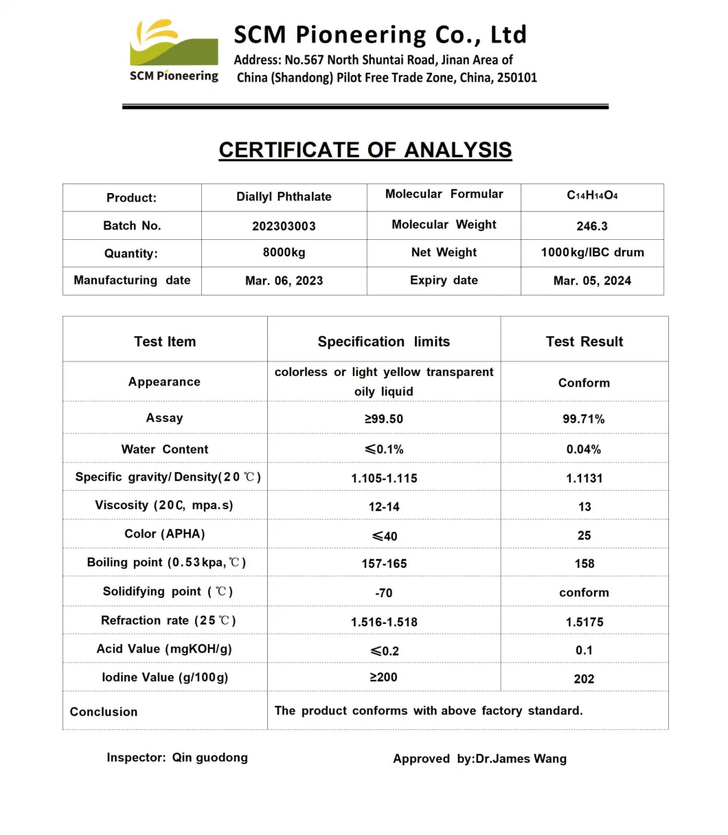 Industrial Grade Reagent DAP Diallyl Phthalate CAS 131-17-9